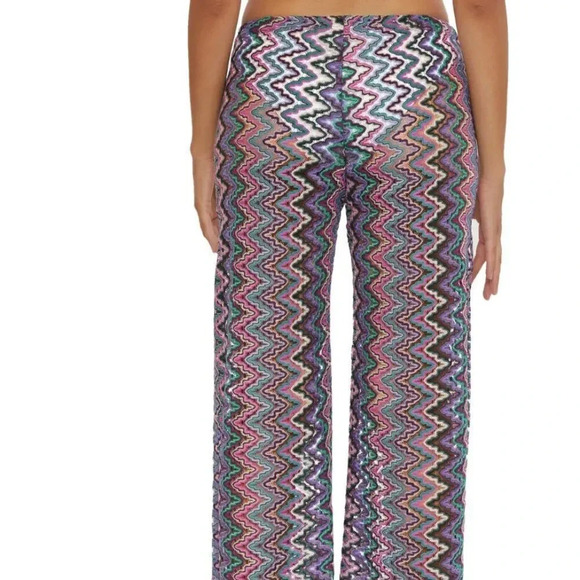 Becca Rebecca Virtue Sundown Pants Swim Cover Up Pant Striped Knit Open Large - Picture 6 of 10